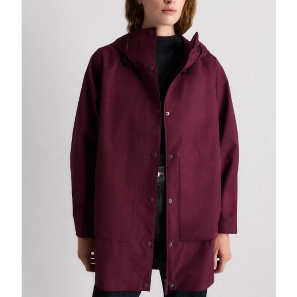 Quince Barolo Burgundy Weather Proof Oversized Rain Jacket Size S